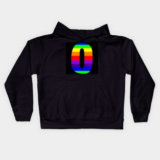 The Letter O in Rainbow Stripes Kids Hoodie